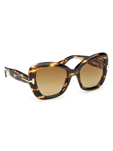 Tom Ford Women's Icon 55MM Butterfly Sunglasses - Brown Striped Honey | Thumbnail 8
