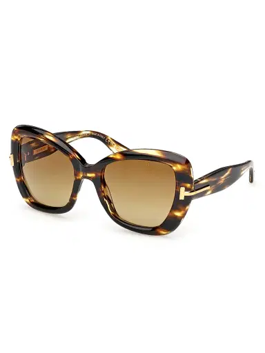 Tom Ford Women's Icon 55MM Butterfly Sunglasses - Brown Striped Honey | Thumbnail 1