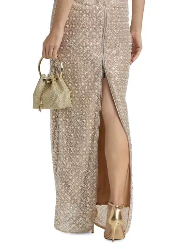 Bronx Banco Women's Allegra Sequin V-Neck Sleeveless Gown - Silver | Thumbnail 6 Bronx Banco Women's Allegra Sequin V-Neck Sleeveless Gown - Silver | Thumbnail 6