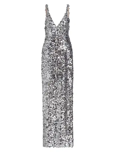 Bronx Banco Women's Allegra Sequin V-Neck Sleeveless Gown - Silver | Thumbnail 1 Bronx Banco Women's Allegra Sequin V-Neck Sleeveless Gown - Silver | Thumbnail 1