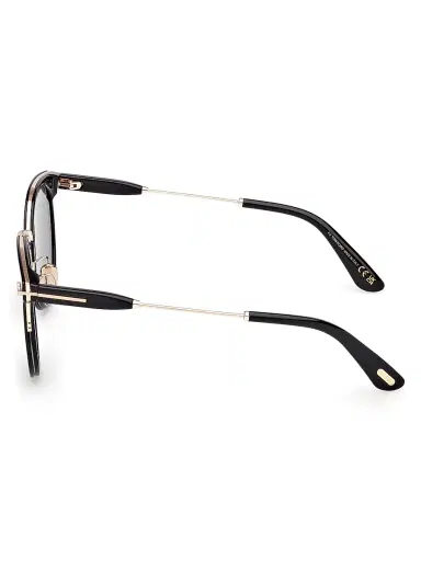 Tom Ford Women's 54MM Round Sunglasses - Shiny Black Rose Gold Smoke | Thumbnail 3