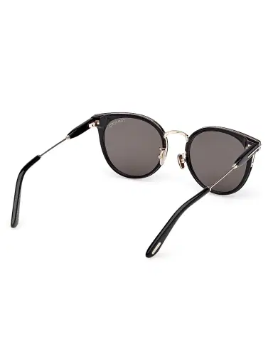Tom Ford Women's 54MM Round Sunglasses - Shiny Black Rose Gold Smoke | Thumbnail 6