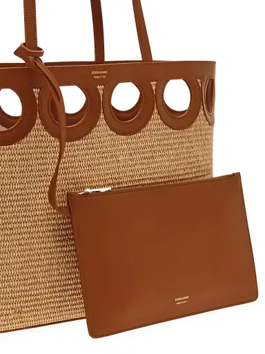 FERRAGAMO Women's Raffia & Leather Tote Bag - Naturale Resort | Thumbnail 6 FERRAGAMO Women's Raffia & Leather Tote Bag - Naturale Resort | Thumbnail 6