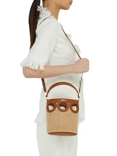 Ferragamo Women's Mini Raffia Bucket Bag - Naturale Resort | Thumbnail 2 Ferragamo Women's Mini Raffia Bucket Bag - Naturale Resort | Thumbnail 2