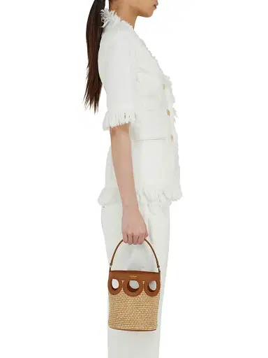Ferragamo Women's Mini Raffia Bucket Bag - Naturale Resort | Thumbnail 3 Ferragamo Women's Mini Raffia Bucket Bag - Naturale Resort | Thumbnail 3