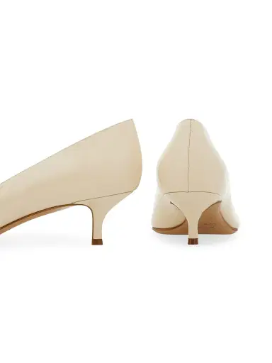 FERRAGAMO Women's Lara 40MM Gancini Leather Pumps - Mascarpone | Thumbnail 6