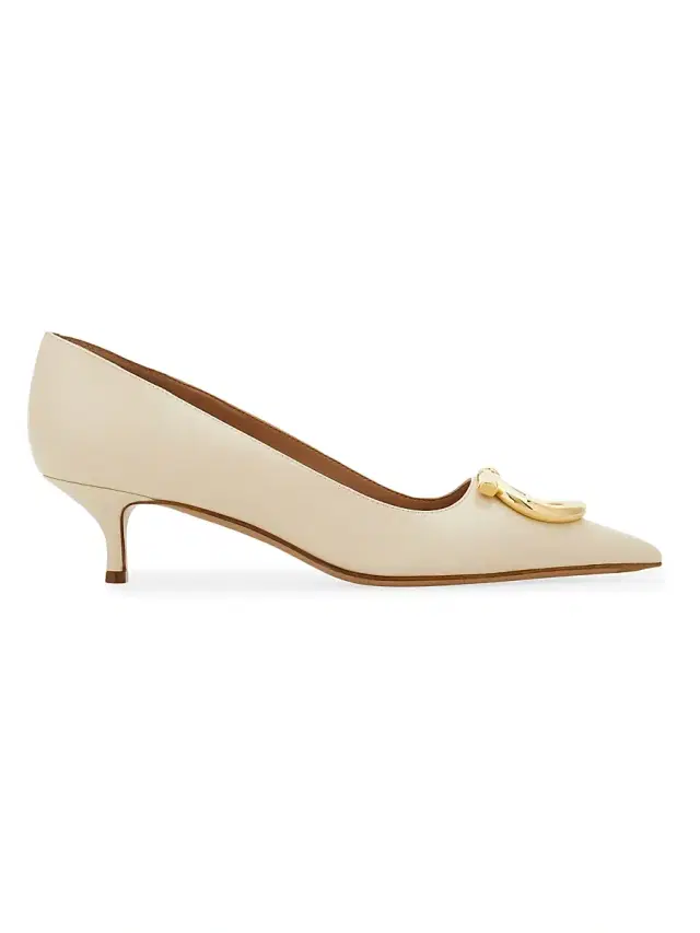 Women's Lara 40MM Gancini Leather Pumps - Mascarpone