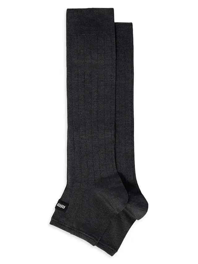 Miu Miu Women's Silk Knee-High Socks - Grey