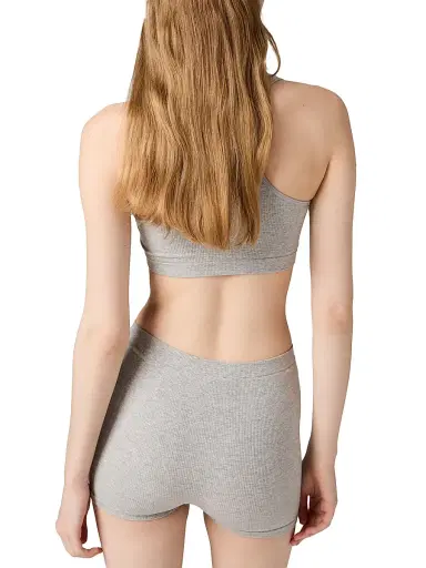 Miu Miu Women's Seamless Mélange Racerback Crop Top - Grey | Thumbnail 3