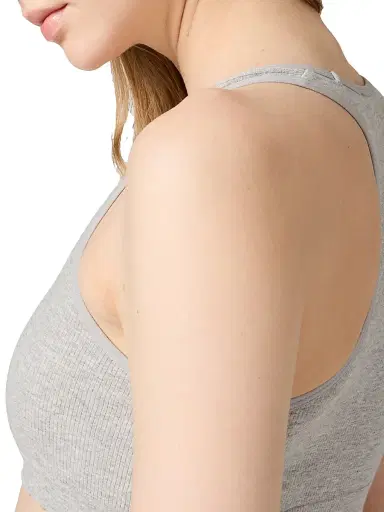 Miu Miu Women's Seamless Mélange Racerback Crop Top - Grey | Thumbnail 5