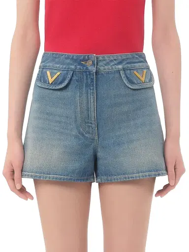 Valentino Garavani Women's Denim Shorts - Blue - Size 0 | Thumbnail 3 Valentino Garavani Women's Denim Shorts - Blue - Size 0 | Thumbnail 3