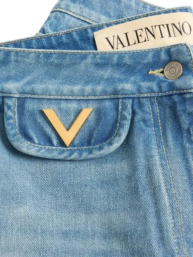 Valentino Garavani Women's Denim Shorts - Blue - Size 0 | Thumbnail 6 Valentino Garavani Women's Denim Shorts - Blue - Size 0 | Thumbnail 6