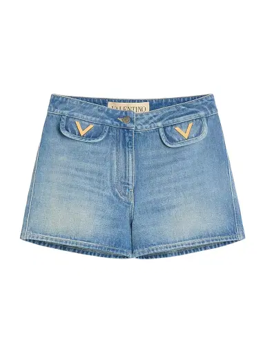 Valentino Garavani Women's Denim Shorts - Blue - Size 0 | Thumbnail 1 Valentino Garavani Women's Denim Shorts - Blue - Size 0 | Thumbnail 1