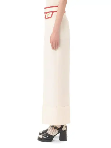 Valentino Garavani Women's Crepe Couture Pants - Ivory Red - Size 6 | Thumbnail 3