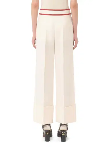 Valentino Garavani Women's Crepe Couture Pants - Ivory Red - Size 6 | Thumbnail 4