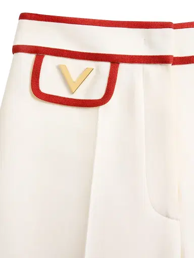Valentino Garavani Women's Crepe Couture Pants - Ivory Red - Size 6 | Thumbnail 5
