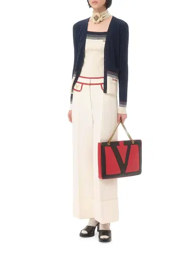 Valentino Garavani Women's Crepe Couture Pants - Ivory Red - Size 6 | Thumbnail 7