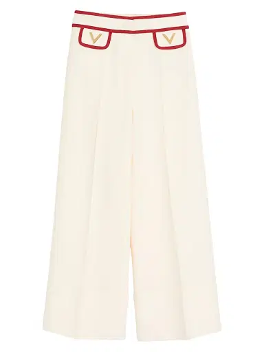 Valentino Garavani Women's Crepe Couture Pants - Ivory Red - Size 6 | Thumbnail 1