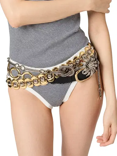 Miu Miu Women's Petit Bateau x Ribbed Jersey Briefs - White Multi - Size Large | Thumbnail 2 Miu Miu Women's Petit Bateau x Ribbed Jersey Briefs - White Multi - Size Large | Thumbnail 2