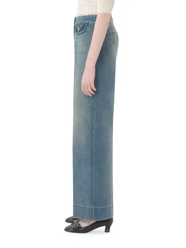 Valentino Garavani Women's Denim Pants - Blue - Size 6 | Thumbnail 3 Valentino Garavani Women's Denim Pants - Blue - Size 6 | Thumbnail 3