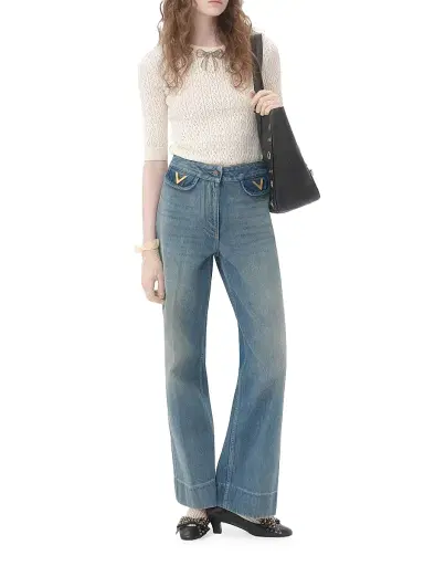 Valentino Garavani Women's Denim Pants - Blue - Size 6 | Thumbnail 6 Valentino Garavani Women's Denim Pants - Blue - Size 6 | Thumbnail 6