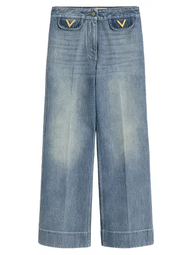 Valentino Garavani Women's Denim Pants - Blue - Size 6 | Thumbnail 1 Valentino Garavani Women's Denim Pants - Blue - Size 6 | Thumbnail 1