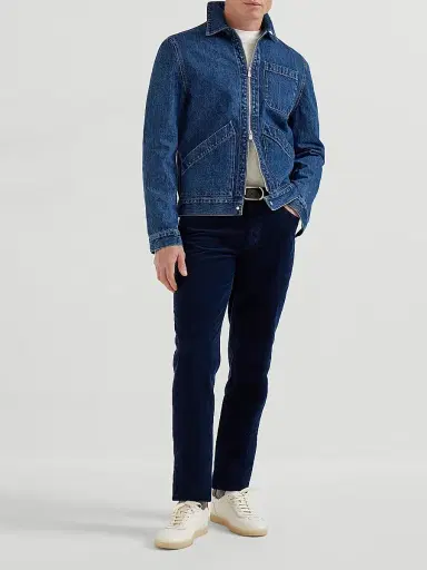 Brunello Cucinelli Men's Garment Dyed Five Pocket Italian Fit Trousers - Navy Blue | Thumbnail 5 Brunello Cucinelli Men's Garment Dyed Five Pocket Italian Fit Trousers - Navy Blue | Thumbnail 5