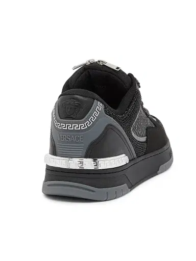 Versace Men's Leather Low-Top Sneakers - Black Palladium - Size 12 | Thumbnail 2