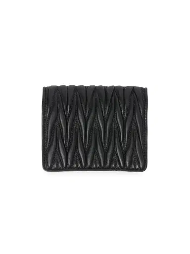 Miu Miu Women's Small Matelassé Nappa Leather Wallet - Black | Thumbnail 3