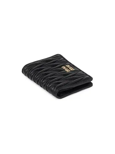 Miu Miu Women's Small Matelassé Nappa Leather Wallet - Black | Thumbnail 4