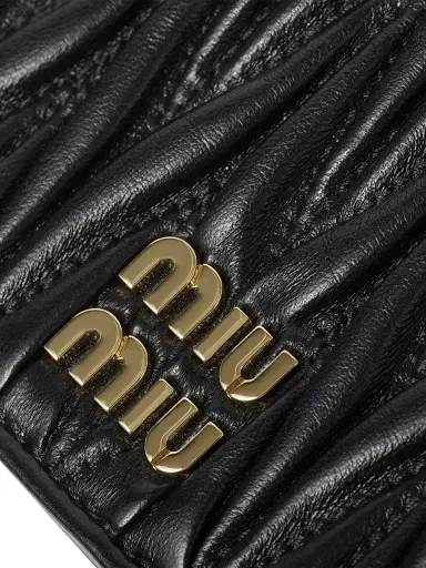 Miu Miu Women's Small Matelassé Nappa Leather Wallet - Black | Thumbnail 5