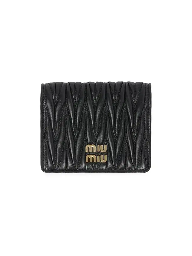 Miu Miu Women's  Matelassé Nappa Leather Wallet - Black