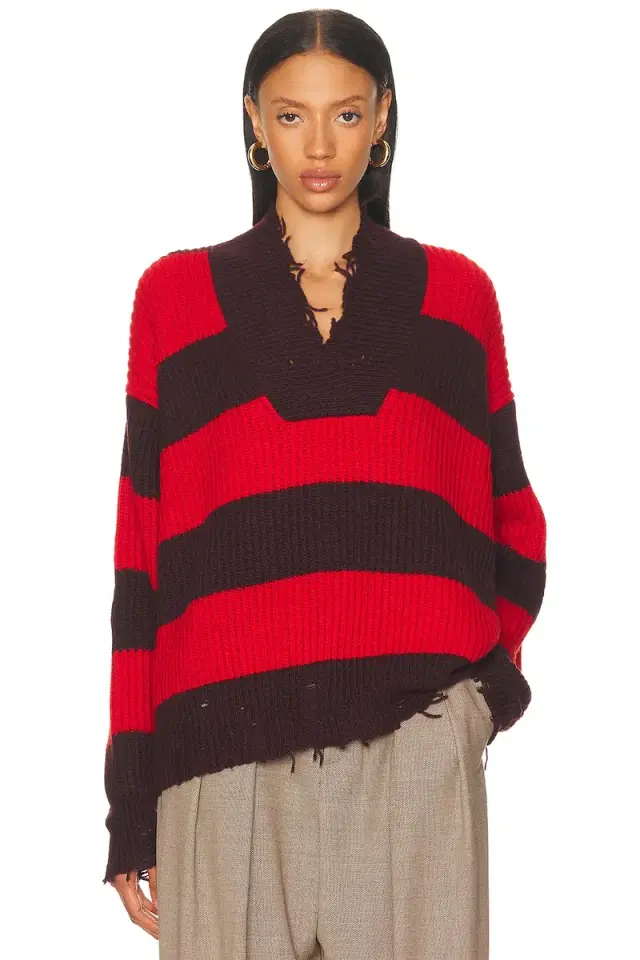 Stella McCartney Sporty Stripe V Neck Jumper
