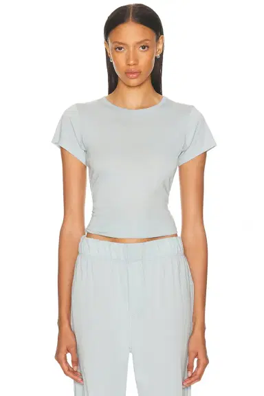 ÉTERNE Fitted Crewneck Short Sleeve T-Shirt | Thumbnail 3