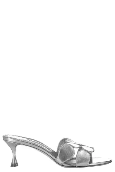 Manolo Blahnik Haribal Mule - Silver | Thumbnail 1 Manolo Blahnik Haribal Mule - Silver | Thumbnail 1