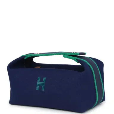 HERMÈS Hermes Bride-A-Brac Case PM Marine Canvas Palladium Hardware | Thumbnail 5
