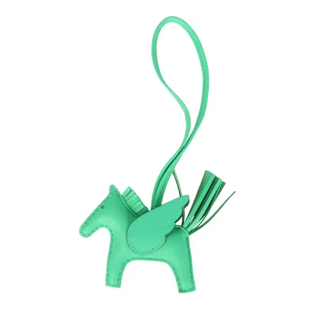 hermes Hermes Pegase Rodeo Bag Charm PM Vert Comics Milo Lambskin