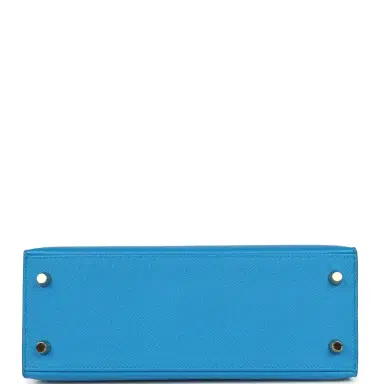 HERMÈS Pre-owned Hermes Kelly Sellier 25 Bleu Zanzibar Epsom Gold Hardware | Thumbnail 6