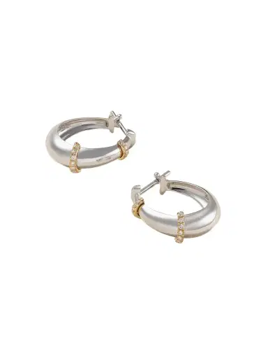 L’Atelier Nawbar Buoy Medium 18-karat White And Yellow Gold Diamond Hoop Earrings | Thumbnail 1