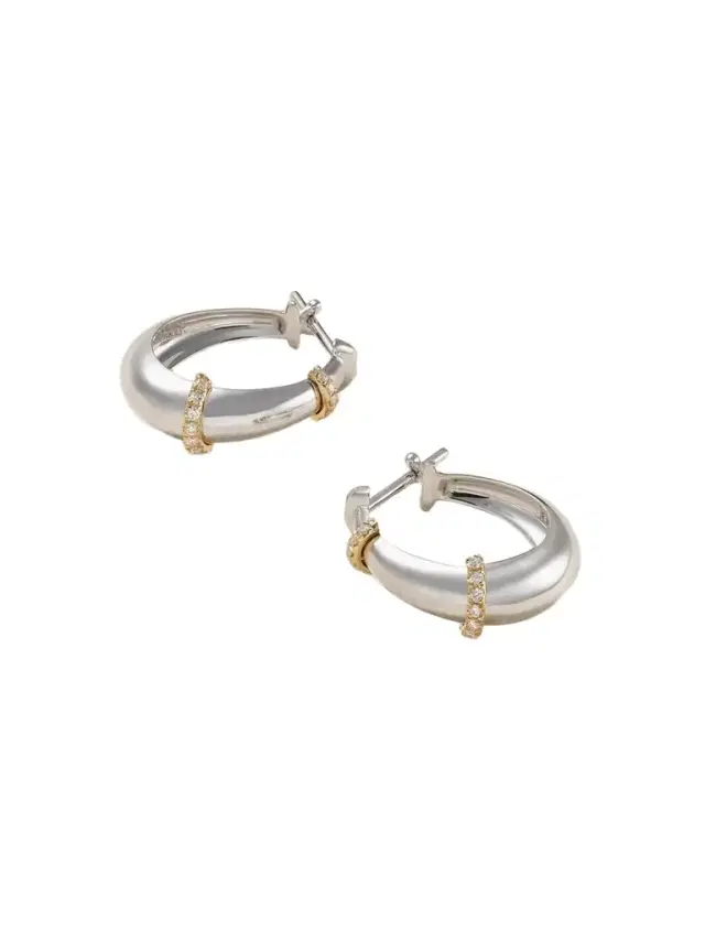 L’Atelier Nawbar Buoy 18-karat White And Yellow Gold Diamond Hoop Earrings