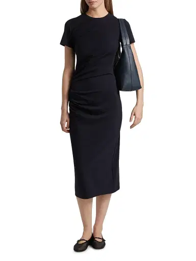 Frame Women's The Twist Cotton Midi-Dress - Navy | Thumbnail 3 Frame Women's The Twist Cotton Midi-Dress - Navy | Thumbnail 3