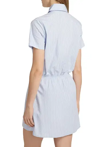 FRAME Women's The Striped Safari Dress - Oxford Blue Multi | Thumbnail 5