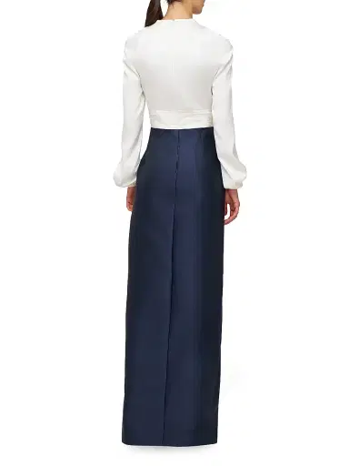 Kay Unger Women's Bianca Faux-Wrap Walk-Thru Gown - Midnight | Thumbnail 4