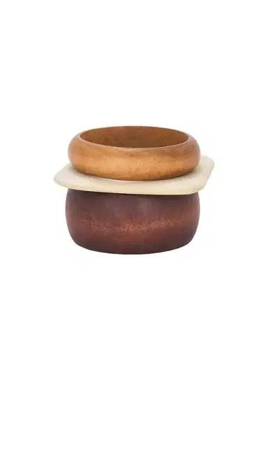 Epifene Multi Colored Wooden Bangles Set Of 3 | Thumbnail 1 Epifene Multi Colored Wooden Bangles Set Of 3 | Thumbnail 1