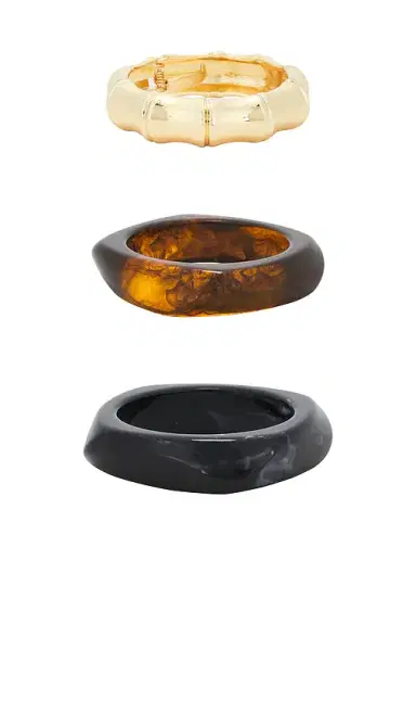 Epifene Resin & Gold Bangles Set Of 3 | Thumbnail 2