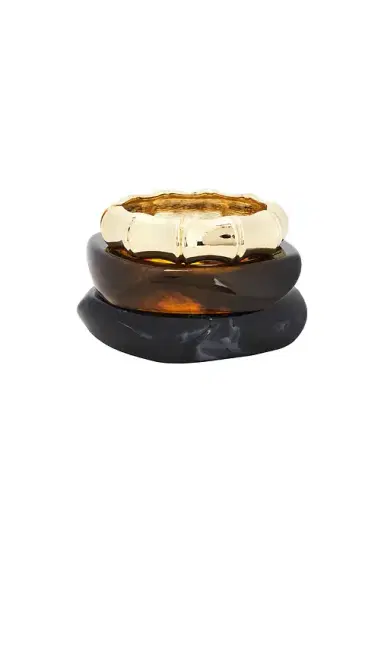 Epifene Resin & Gold Bangles Set Of 3 | Thumbnail 1