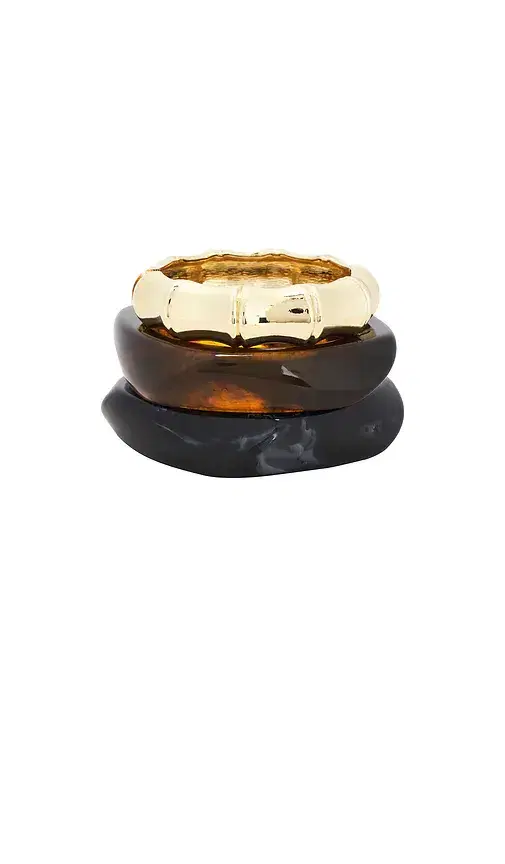 Epifene Resin & Gold Bangles Set Of 3