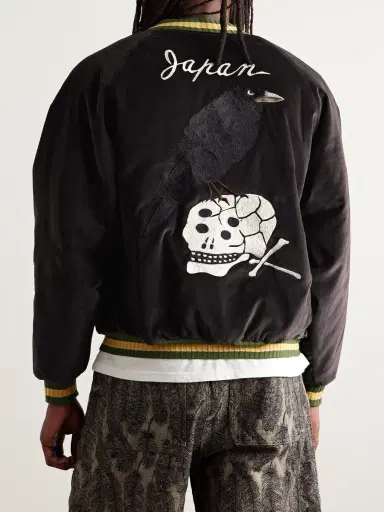 KAPITAL Souvenir Padded Embroidered Cotton-Velvet Bomber Jacket - Men | Thumbnail 4