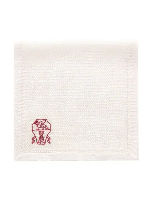 Logo-Embroidered Knitted Silk Pocket Square - Men