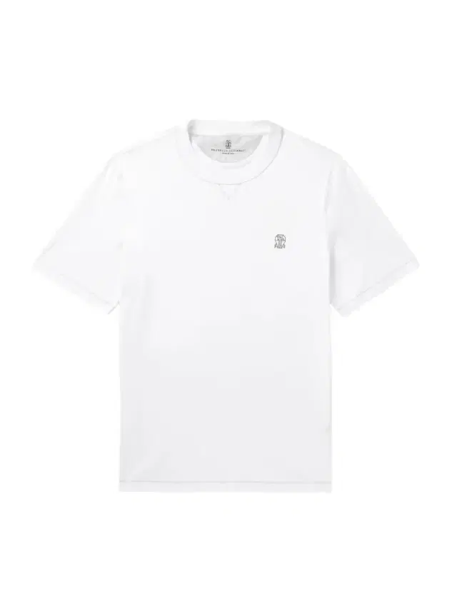 Brunello Cucinelli Logo-Embroidered Cotton-Jersey T-Shirt - Men